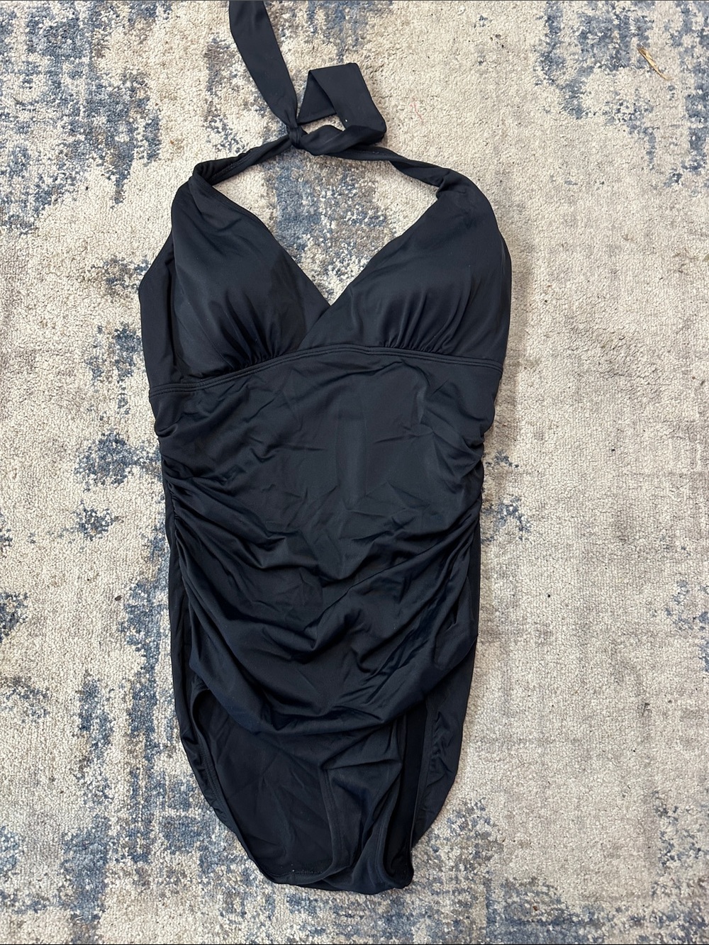 L.L.Bean Black Swimsuit with White Label